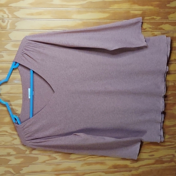 . Jill J Jill Pleated Semi Sheer 3/4 Sleeve - Picture 2 of 6